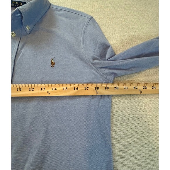 Polo Ralph Lauren Knit Oxford Button Down Shirt Light Blue XL Long Sleeve Pony - Picture 7 of 11